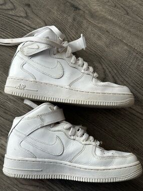 Nike White Mid-Top Leather Sneakers
